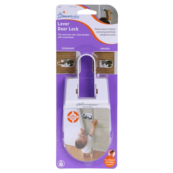 Dreambaby Dreambaby White Plastic Lever Handle Lock 1 pk L828 - main